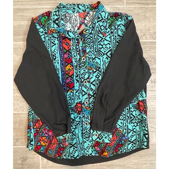 Vintage 90s Aztec Ozark Mountain Long Sleeve - Picture 1 of 4